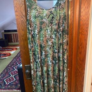 Jostar Green Snake Print Maxi Dress 2X